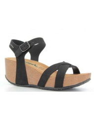 BIONATURA SANDALO DONNA CON ZEPPA 24 FREGENE IMB. NABUK NERO 24FREGE-I-NABNE