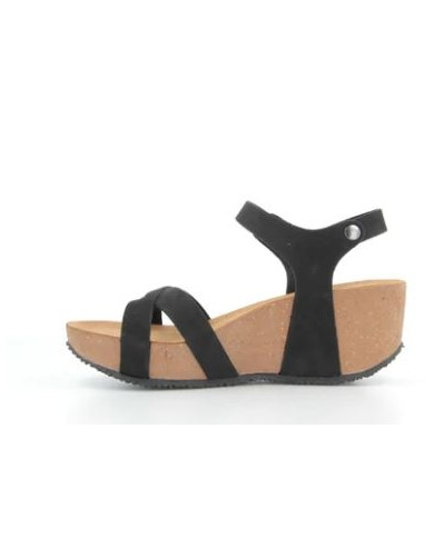 BIONATURA SANDALO DONNA CON ZEPPA 24 FREGENE IMB. NABUK NERO 24FREGE-I-NABNE