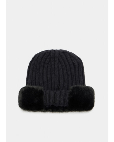 BERRETTO LIU JO DONNA BEANIE IN MAGLIA MISTO ANGORA NERO 2F5044 M0300 22222