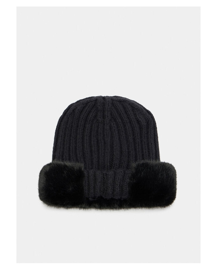 BERRETTO LIU JO DONNA BEANIE IN MAGLIA MISTO ANGORA NERO 2F5044 M0300 22222