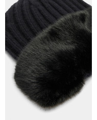 BERRETTO LIU JO DONNA BEANIE IN MAGLIA MISTO ANGORA NERO 2F5044 M0300 22222