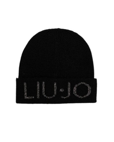 BERRETTO LIU JO DONNA BEANIE LOGO LUREX NERO 2F5020 M0300 22222