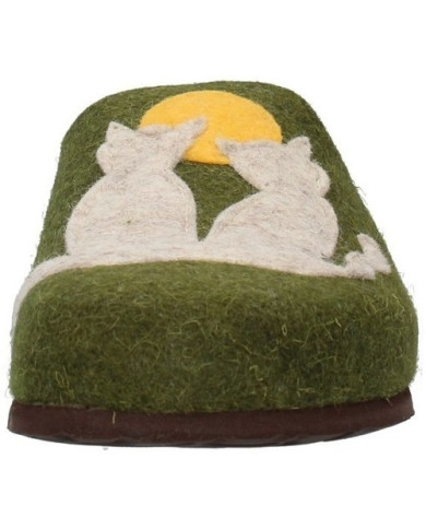 CIABATTA BIONATURA DONNA  12 GATTI FELTRO VERDE 12GAT20-I-FELV74