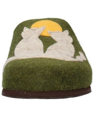 CIABATTA BIONATURA DONNA  12 GATTI FELTRO VERDE 12GAT20-I-FELV74