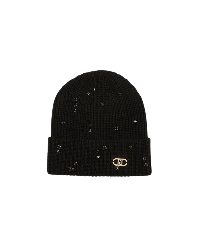 BERRETTO LIU JO DONNA BEANIE NERO LANA CON STRASS 2F5017 M0300 22222