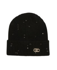 BERRETTO LIU JO DONNA BEANIE NERO LANA CON STRASS 2F5017 M0300 22222
