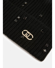 BERRETTO LIU JO DONNA BEANIE NERO LANA CON STRASS 2F5017 M0300 22222