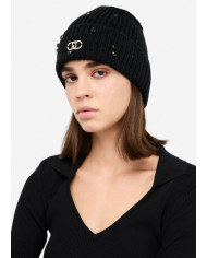 BERRETTO LIU JO DONNA BEANIE NERO LANA CON STRASS 2F5017 M0300 22222