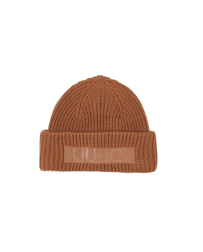 BERRETTO LIU JO DONNA CON PATCH RICAMATA LOGO CAMMELLO 2F3041 M0300 00070