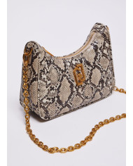 BORSA LIU JO DONNA A SPALLA PITONATA IN PU CON CHARM PORTAMONETE AF3123 E0026 03R14