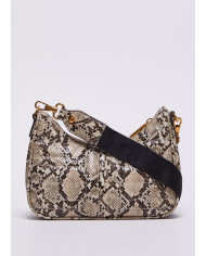 BORSA LIU JO DONNA A SPALLA PITONATA IN PU CON CHARM PORTAMONETE AF3123 E0026 03R14