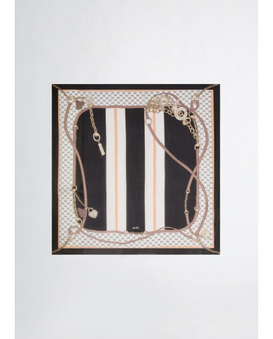 FOULARD  LIU JO DONNA STOLA MANHATTAN NERO 120x120CM 2A5053 T0300 22222