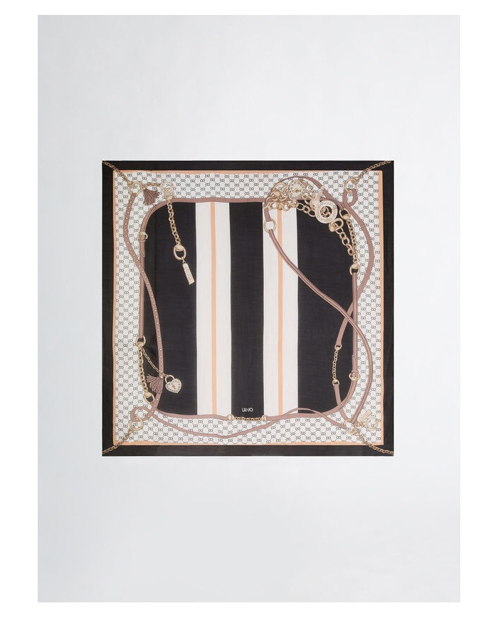 FOULARD  LIU JO DONNA STOLA MANHATTAN NERO 120x120CM 2A5053 T0300 22222