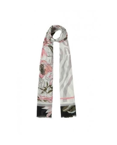 FOULARD  LIU JO DONNA STOLA NERO ANIMALIER FLOREALE 90x120CM 2A5030 T0300 22222