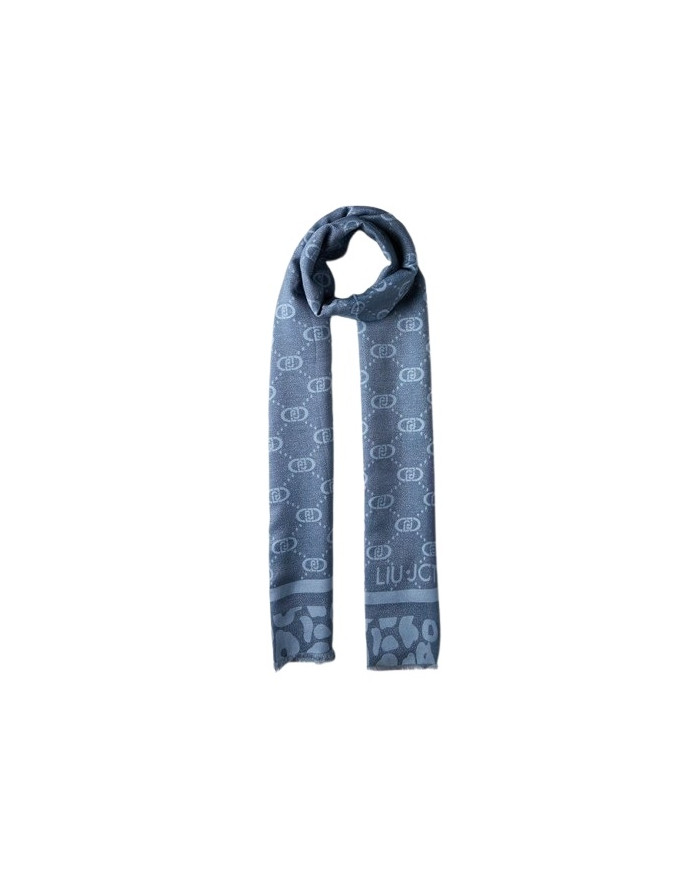 FOULARD  LIU JO DONNA STOLA JACQUARD MONOGRAM ANIMAL ALICE BLUE 70X180 2F5040 T0300 94033