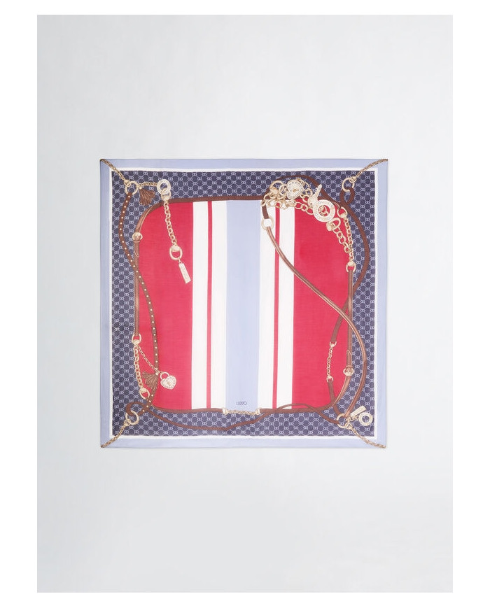 FOULARD  LIU JO DONNA STOLA MANHATTAN BLU 120x120CM 2A5053 T0300 X1058