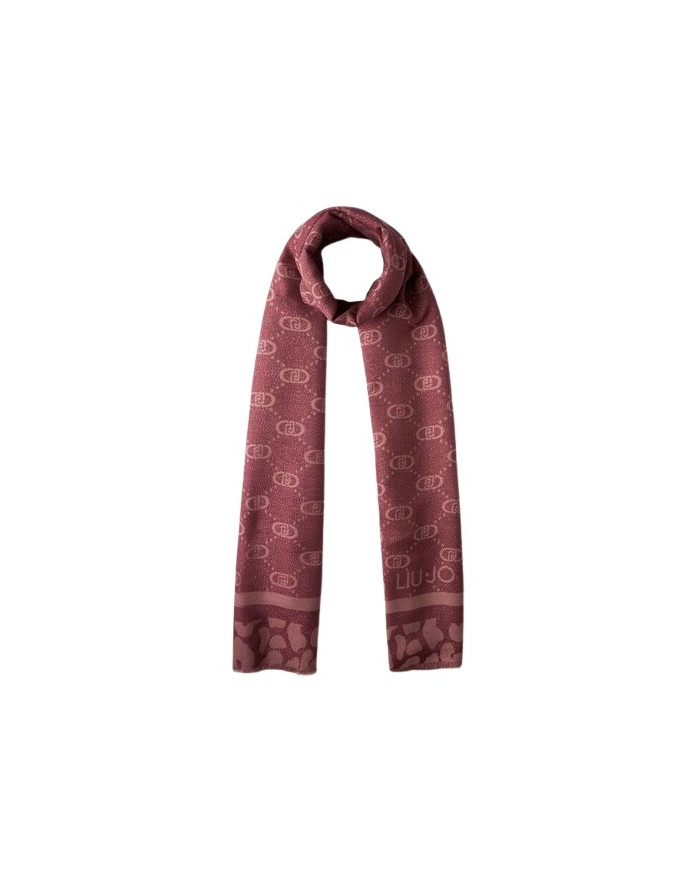 FOULARD  LIU JO DONNA STOLA JACQUARD MONOGRAM ANIMAL RED AUBERGINE 70X180CM 2F5040 T0300 91718
