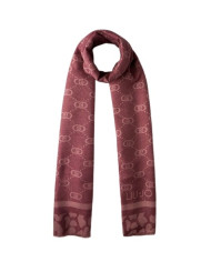 FOULARD  LIU JO DONNA STOLA JACQUARD MONOGRAM ANIMAL RED AUBERGINE 70X180CM 2F5040 T0300 91718