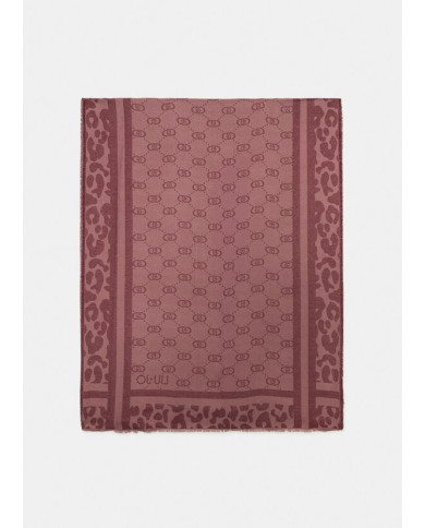 FOULARD  LIU JO DONNA STOLA JACQUARD MONOGRAM ANIMAL RED AUBERGINE 70X180CM 2F5040 T0300 91718