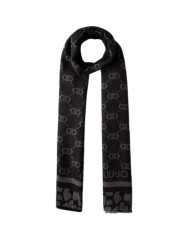 FOULARD  LIU JO DONNA STOLA JACQUARD MONOGRAM ANIMAL BLACK 70X180 2F5040 T0300 22222