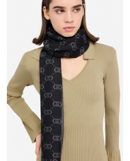 FOULARD  LIU JO DONNA STOLA JACQUARD MONOGRAM ANIMAL BLACK 70X180 2F5040 T0300 22222