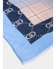 SCIARPA SCIALLE  LIU JO DONNA STOLA CHECK LIGHT DENIM 70x180CM 2F5072 T0300 74015