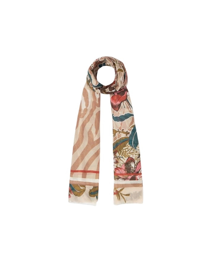FOULARD  LIU JO DONNA STOLA BEIGE ANIMALIER FLOREALE 90X180CM 2A5030 T0300 00005