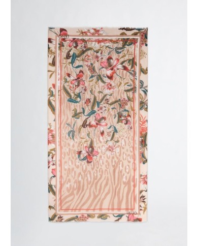 FOULARD  LIU JO DONNA STOLA BEIGE ANIMALIER FLOREALE 90X180CM 2A5030 T0300 00005