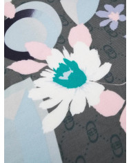 FOULARD LIU JO DONNA FLOWERY CON LOGO BLACK 2F4097 T0300 22222