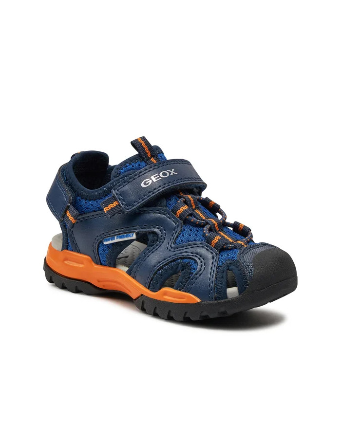 SANDALO GEOX BAMBINO J BOREALIS B. C - MESH+ECOP BO ROYAL/ORANGE J450RC 014BU C0685/B