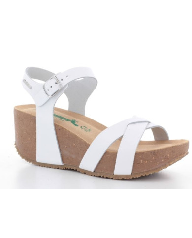 BIONATURA SANDALO CON ZEPPA DONNA 24 FREGENE IMB. BY CAST BIANCO