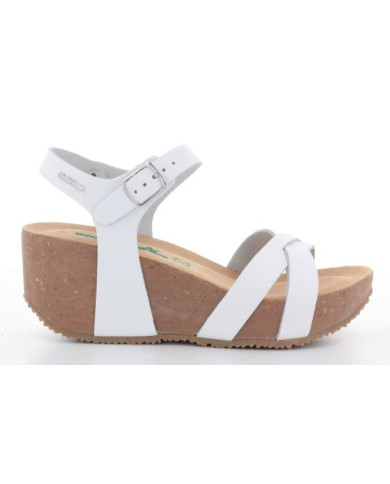 BIONATURA SANDALO CON ZEPPA DONNA 24 FREGENE IMB. BY CAST BIANCO