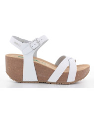 BIONATURA SANDALO CON ZEPPA DONNA 24 FREGENE IMB. BY CAST BIANCO