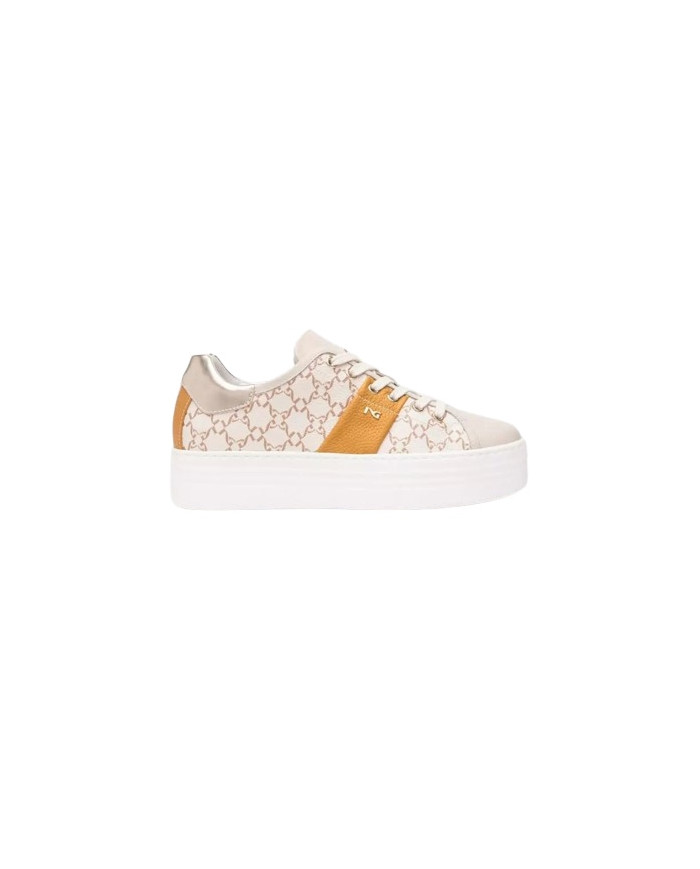 SNEAKERS NEROGIARDINI DONNA VELVET MILK  T.GIOVE BEIGE/NOCCIO T.GORGONA SENAPE T.BRI E513026D/710