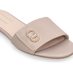 CIABATTE LIU JO DONNA SANDY 03 - SLIPPER CALF WARM STONE SA6127P0102S3951