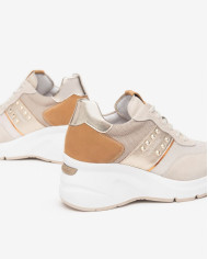 SNEAKERS NEROGIARDINI DONNA VELOUR YOGURT T.RETE CHIC 1 OSSO 1 ETOILE MIELE T.BOSTON E512961D/714