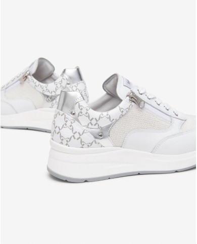 SNEAKERS NEROGIARDINI DONNA SKIPPER BIANCO T.RETE CHIC 1 BIANCO T.GIOVE BIANCO/GRIGI E512930D/707
