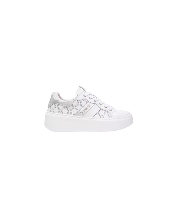 SNEAKERS NEROGIARDINI DONNA SKIPPER BIANCO T.GIOVE BIANCO/GRIGI ETOILE ARGENTO PU.GUATEM E513080D/707