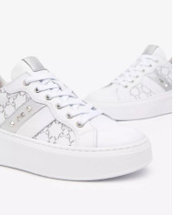 SNEAKERS NEROGIARDINI DONNA SKIPPER BIANCO T.GIOVE BIANCO/GRIGI ETOILE ARGENTO PU.GUATEM E513080D/707