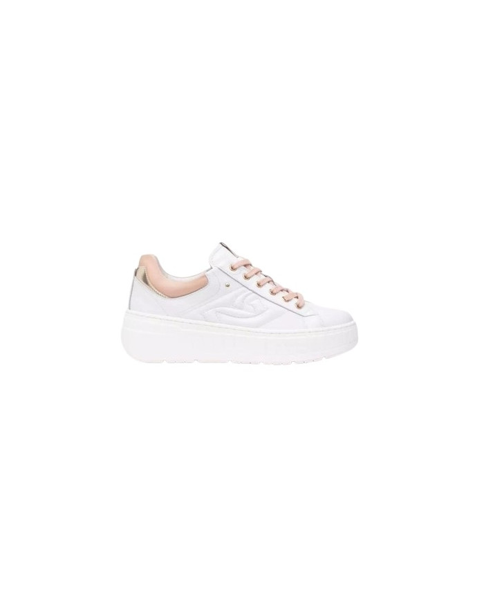 SNEAKERS NEROGIARDINI DONNA SKIPPER BIANCO T.BRILL PLATINO 6074 NAPPA PANDORA ROSA E513090D/707
