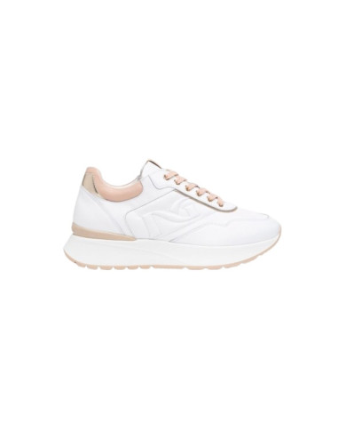 SNEAKERS NEROGIARDINI DONNA SKIPPER BIANCO T.BRILL PLATINO 6074 NAPPA PANDORA ROSA E512884D/707