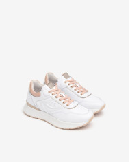 SNEAKERS NEROGIARDINI DONNA SKIPPER BIANCO T.BRILL PLATINO 6074 NAPPA PANDORA ROSA E512884D/707