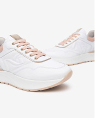 SNEAKERS NEROGIARDINI DONNA SKIPPER BIANCO T.BRILL PLATINO 6074 NAPPA PANDORA ROSA E512884D/707