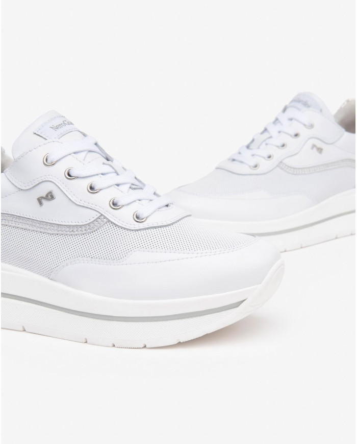 SNEAKERS NEROGIARDINI DONNA SKIPPER BIANCO SKIPPER BIANCO VELOUR NEVE MONET COLOR BIANCO E512902D/707