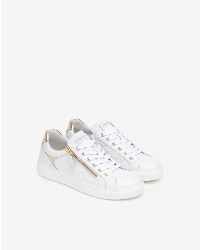 SNEAKERS NEROGIARDINI DONNA SKIPPER BIANCO SKIPPER BIANCO T.BRILL PLATINO 6074 TR MALAGA E513001D/707
