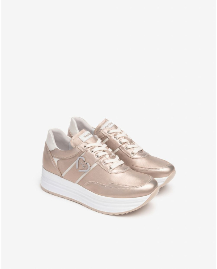 SNEAKERS NEROGIARDINI DONNA ETOILE SATURN VELVET OSSO 0100 PU.EVORA B16495 BIANCO E512912D/675