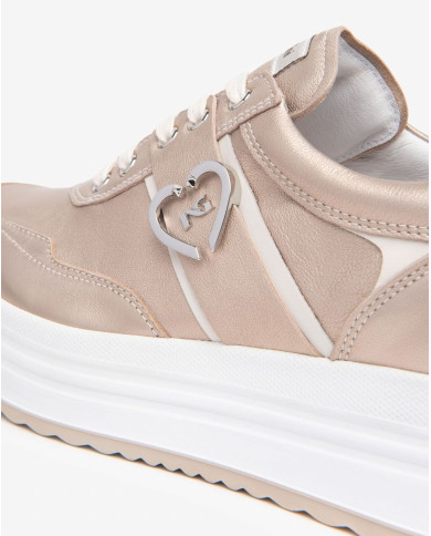 SNEAKERS NEROGIARDINI DONNA ETOILE SATURN VELVET OSSO 0100 PU.EVORA B16495 BIANCO E512912D/675
