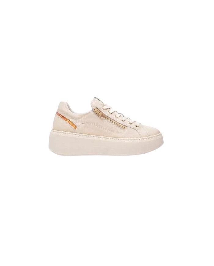 SNEAKERS NEROGIARDINI DONNA DOLLARINO BEIGE T.GLITTER GR.PLANET  PU.GUATEMALA E513081D/412
