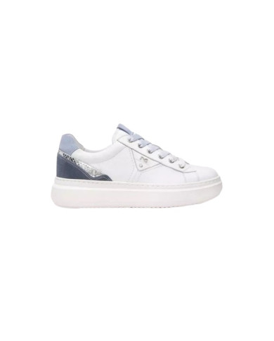 SNEAKERS NEROGIARDINI DONNA CILE BIANCO VELOUR AVIO BLADE ARGENTO VELOUR FIORDALISO E513040D/707