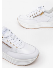 SNEAKERS CON ZEPPA NEROGIARDINI DONNA SKIPPER BIANCO PU.EVORA B16495 BIANCO E306371D/707